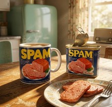 SPAM Hormel Vintage Can Design Coffee Mug - Retro Novelty Advertising Cup picture