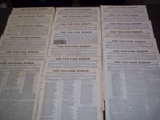 1831 THE NEW-YORK MIRROR NEWSPAPER LOT OF 20 - VOL IX - SHEET MUSIC+ - NP 1491 picture