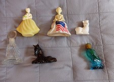 Grandma's Vintage Avon Perfume Bottles Lot of 6 - Betsy Ross, Island Parakeet picture