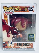 Funko Pop Dragon Ball Super SSG Goku 827 2020 Convention Ex With Pop Protector picture