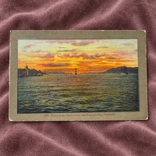 Vintage Golden Gate San Francisco Sunset Postcard 1910 Britton & Rey picture