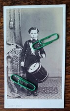 Original Identified CDV Photo Albert Dodd and his Drum Quint, St Quentin France picture