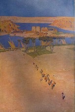 1908 Vintage Magazine Illustration Island of Philae by Jules Guerin picture