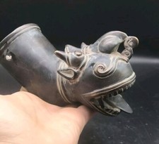 Very Beautifull Old Late Magul Drogan Head Bronze Statue picture