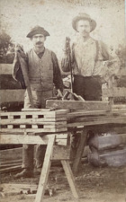 Rare 1870 Occupational CDV Photo Bill Renard Ferd Prichard Farm Woodworkers Saws picture