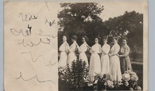 LADIES GROUP FUN POSE c1910 blair wi real photo postcard rppc wisconsin history picture