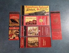 Pennsylvania Railroad Advertising Matchcovers (6) 1939-1950s Route Map / WWII picture