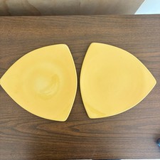 H.F. Coors Ceramic Triangle Plate Yellow 10