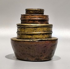 Real Tibet 18th Century Old Antique Buddhist Alloy Copper Ritual Offering Manzha picture