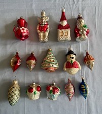 14 Vintage Christmas Figural Glass Ornaments West Germany & Germany picture