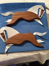 1960s MCM Modern Abstract Wood & Metal Horses Sculpture Hanging Wall Art Decor picture