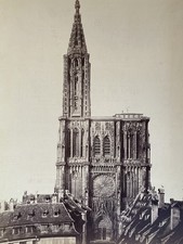 1880s Albumen Photo Strasbourg Cathedral France Gothic Architecture Original picture