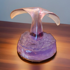 Wyland 1990 Rare Purple Frosted Lucite Dolphin Tail Sculpture with Signature.  picture