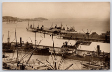 1910 RPPC Auckland, New Zealand  Shipping Wharf Harbor Feighters NZ Postcard UNP picture