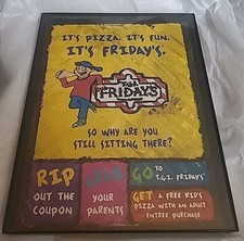 T.G.I. Friday's Restaurant Print Ad Framed 2000 8.5X11   picture