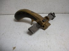 C. S. OSBORNE & Co BRASS Wood LEATHER DRAW GAUGE-ANTIQUE HAND TOOL-SLITTER picture