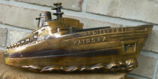Rare 1970's Sitmar Cruises TSS Fairsea Solid Brass Ship from Award Plaque picture