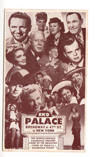 Postcard: RKO Palace, Vaudeville Theatre, New York City, NY - Broadway actors picture