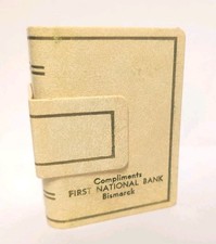 Vintage Leather Double Deck Playing Card Books BISMARCK North Dakota 1st Nat'l picture