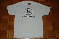 NOS JOHN DEERE Cotton Logo T-SHIRT Tractor Farm Deer NWT Grey ADULT LARGE picture