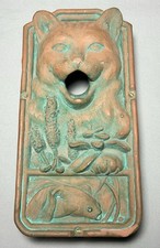 Vtg Kitty Cat Face Terracotta Bird House Rustic Patina Bainbridge Art 1989 Read picture