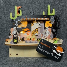 World Market Halloween Skeleton Mobile Home Light Up Wooden Laser-cut MCM 2022 picture