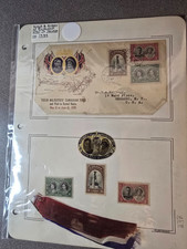 vintage 1939 Canadian Royal Visit philatelic album page featuring commemorative  picture