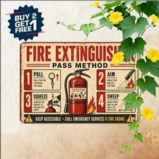Fire Extinguisher Guide Metal Sign Workplace Emergency Safety Tin Plaque picture