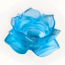  Rare  Antique French Blue Glass Rose Petal Shade picture