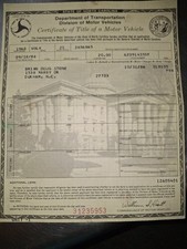 Certificate of Title - 1960 VOLKSWAGEN - VW BUG picture