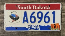 2003 South Dakota Veteran License Plate-Mount Rushmore-defend-protect-preserve picture