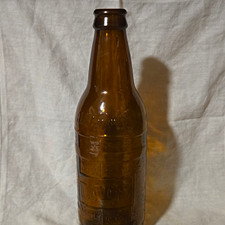 Vintage 12 Oz Amber  Giass Bottle  Of David Root Beer 1960-1970 picture