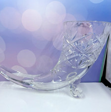 Vintage American Brilliant Cut Crystal Cornucopia Vase picture