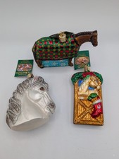 OWC Old World Christmas Horses Snowflake Head Stall Equine - Lot 3 Ornaments picture