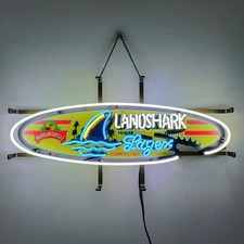 US STOCK Landshark Lager Beer Neon Sign Bar Pub Wall Decor Artwork 24
