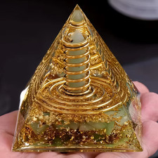 EMF Protection Orgonite Pyramid Green Aventurine Healing Crystal Energy Orgone picture
