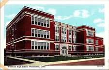 Windham High School Williamantic Conn Streetview WB Kaufman Brothers Postcard picture