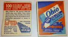 OHIO BLUE LABEL BLADES DOUBLE EDGE PERSONNA PLA SAFE VINTAGE LOT 2 MATCHBOOKS picture