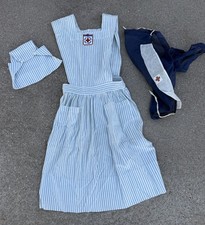 WWII Red Cross High School Volunteer Nurse Uniform Dress Hoover Tag Vintage WW2 picture