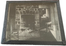Antique Keystone Underwood Glass Slide P270 Family Cooking Peat Fire picture