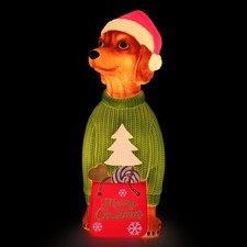 2 FT Lighted Blow Mold Dachshund Indoor/Outdoor Christmas Decoration, Multicolor picture