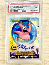 2025 Topps SpongeBob Sapphire Patrick Star Bill Fagerbakke Solo Auto PSA 9 picture