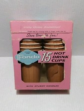 Vtg Fonda Hot Drink Cups 15 9oz Cups With Handles N.O.S Sealed 