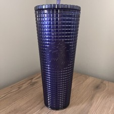 2023 Starbucks Blueberry Glitter Grid 24oz Cold Cup Tumbler picture
