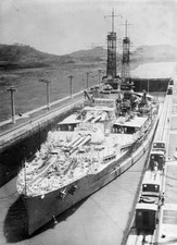 Panama Panama Canal a ship in a lock of the canal 1920 Old Photo picture