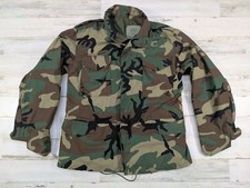 Vintage 90s Military Jacket Mens Medium M65 Field Woodland Camo Cold Weather picture