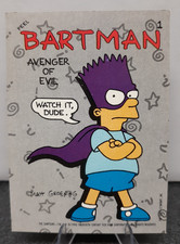 Topps 1990 The Simpsons Bartman Sticker #1 Bart Simpson - see pictures/descript picture
