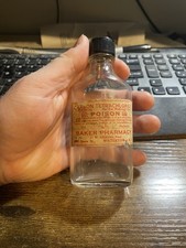 Vintage C. W. Graves Poison Bottle - Baker Pharmacy Watertown, NY picture
