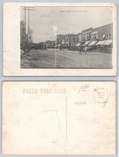 RPPC Main Street Humboldt Iowa 1908 Vintage Kodak Photo Postcard Horse Buggy picture