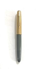 Vintage PARKER 51 Vacumatic 1/8 14K GOLD FILLED Cap MADE In USA Dove Gray AS IS picture